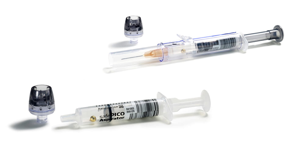 Samonapełniająca się strzykawka safePICO i aspirator safePICO